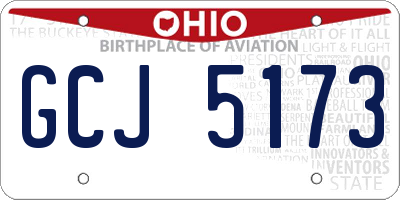 OH license plate GCJ5173