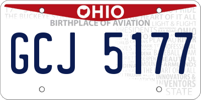 OH license plate GCJ5177