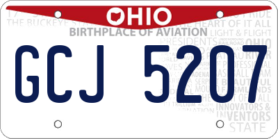 OH license plate GCJ5207