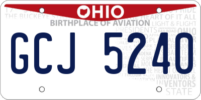 OH license plate GCJ5240