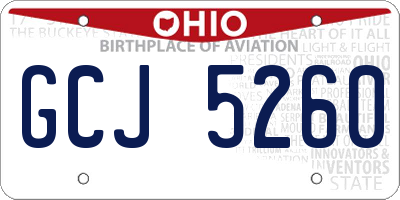 OH license plate GCJ5260