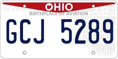 OH license plate GCJ5289