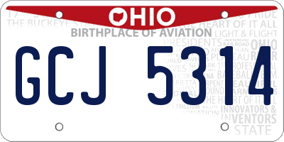 OH license plate GCJ5314
