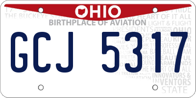 OH license plate GCJ5317