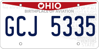 OH license plate GCJ5335