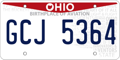 OH license plate GCJ5364