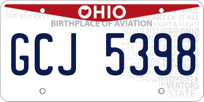 OH license plate GCJ5398