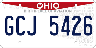 OH license plate GCJ5426