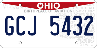 OH license plate GCJ5432