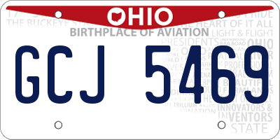 OH license plate GCJ5469