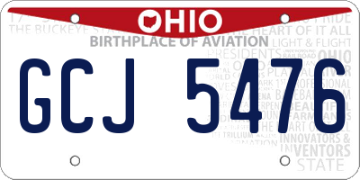 OH license plate GCJ5476