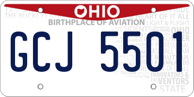 OH license plate GCJ5501