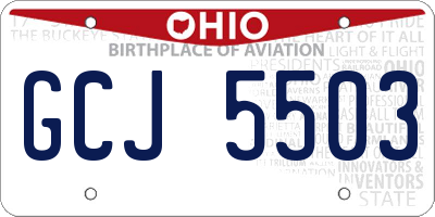OH license plate GCJ5503