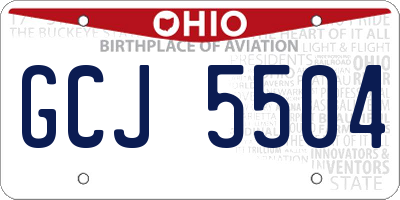 OH license plate GCJ5504
