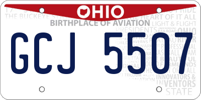 OH license plate GCJ5507