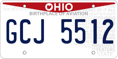 OH license plate GCJ5512