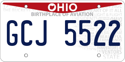 OH license plate GCJ5522