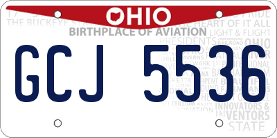 OH license plate GCJ5536