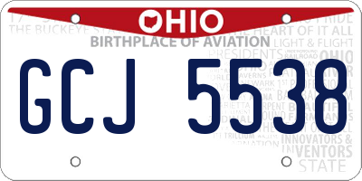 OH license plate GCJ5538