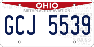 OH license plate GCJ5539