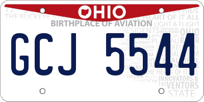OH license plate GCJ5544