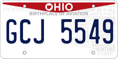 OH license plate GCJ5549