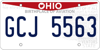 OH license plate GCJ5563