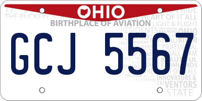 OH license plate GCJ5567