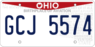 OH license plate GCJ5574