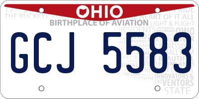 OH license plate GCJ5583