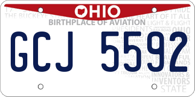 OH license plate GCJ5592