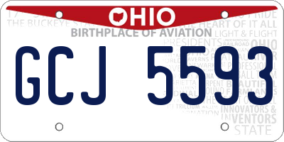 OH license plate GCJ5593