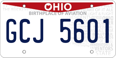 OH license plate GCJ5601