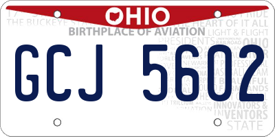 OH license plate GCJ5602