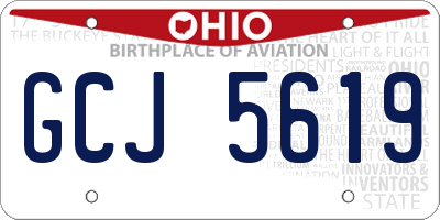OH license plate GCJ5619