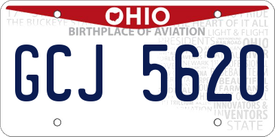 OH license plate GCJ5620