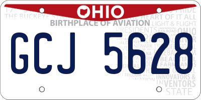 OH license plate GCJ5628