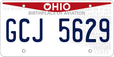 OH license plate GCJ5629