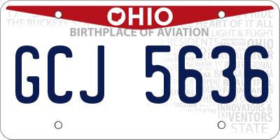 OH license plate GCJ5636