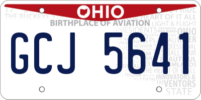 OH license plate GCJ5641