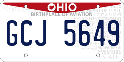 OH license plate GCJ5649
