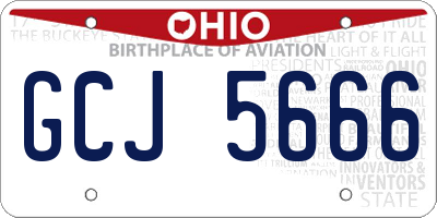 OH license plate GCJ5666