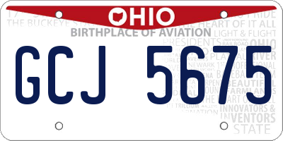 OH license plate GCJ5675