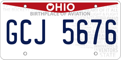 OH license plate GCJ5676