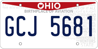OH license plate GCJ5681