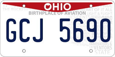 OH license plate GCJ5690