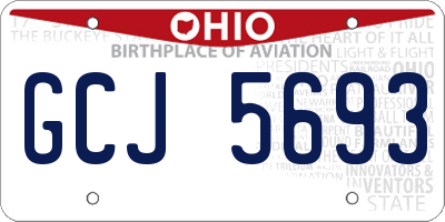 OH license plate GCJ5693