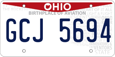 OH license plate GCJ5694