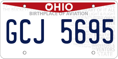 OH license plate GCJ5695