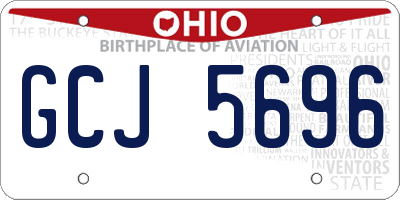 OH license plate GCJ5696